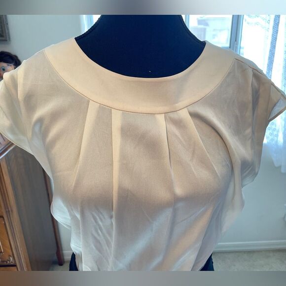 Halogen Dress Womens Beige Black Sleeveless Fitted Trim Sheath Size 4 - Picture 8 of 10